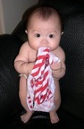 baby eating clothes